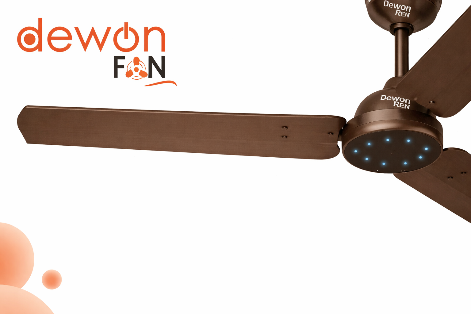 Dewon Froster 1200mm BLDC Ceiling Fan with Blink LED - Rusty Copper Finish | 30W