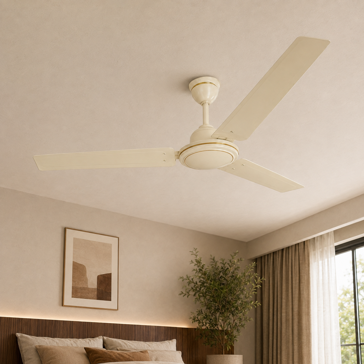 Dewon Himora 1200mm BLDC Ceiling Fan - Ivory Finish | 27W | 215 CMM
