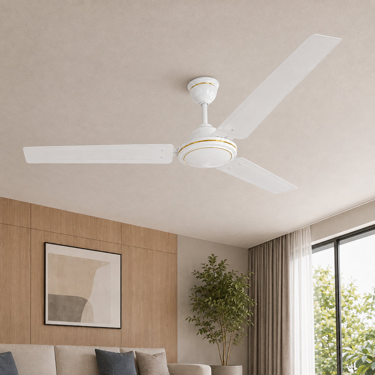 Dewon Himora 1200mm BLDC Ceiling Fan - White Finish | 27W | 215 CMM