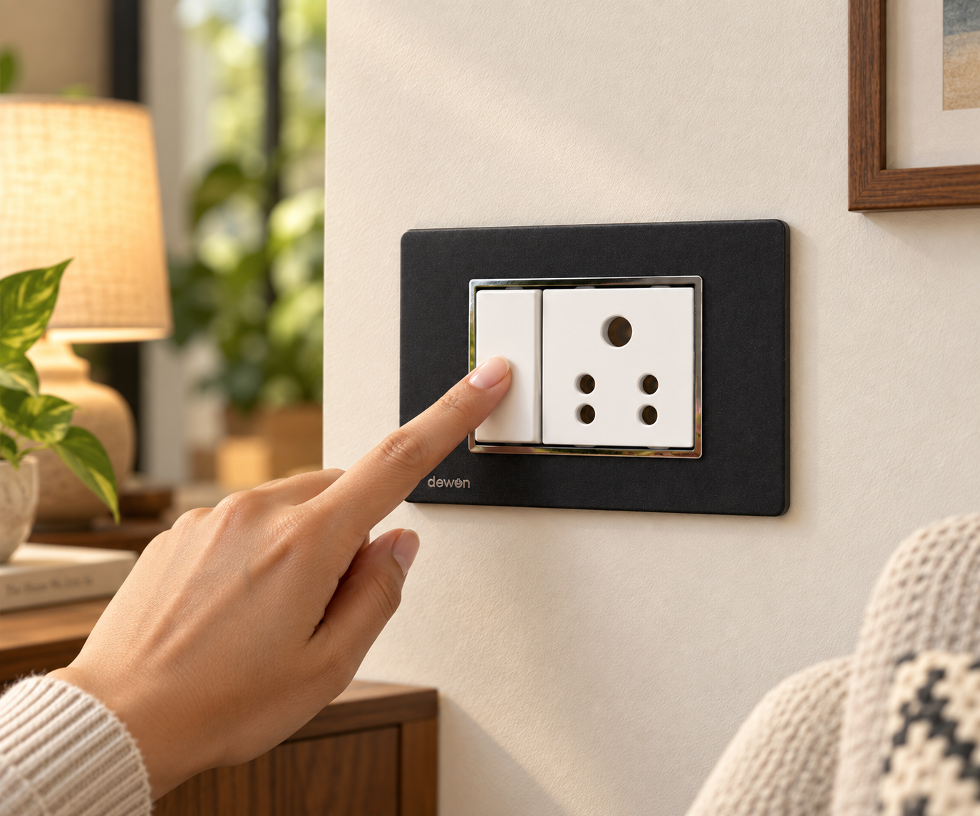 Dewon Electric SilverLine 3 Module Plate - Black